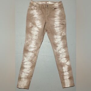 DKNY Tie-Dye Brown & White Jeggings,Size 4